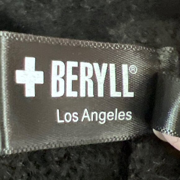 BERYLL Hooded Cardigan 100% Cashmere Black Sz O/S EUC - Picture 4 of 5